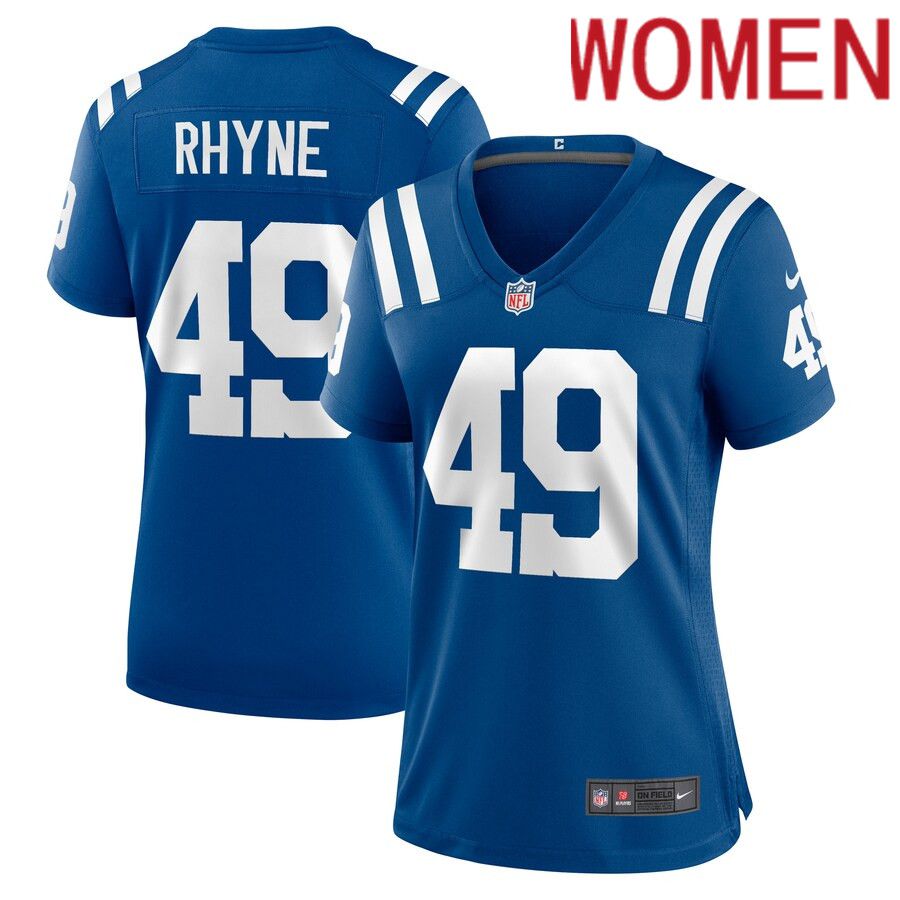 Women Indianapolis Colts #49 Forrest Rhyne Nike Royal Game Player NFL Jersey